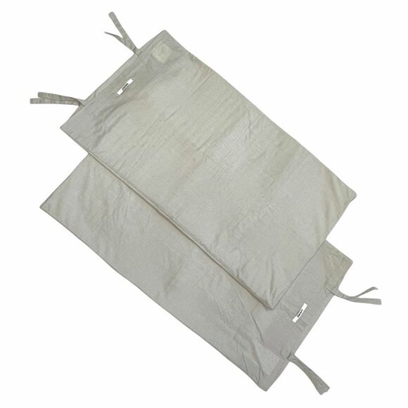 DKNY Satin Gray Window Pane Quilt Double Tie KING Pillow Sham Set - Picture 3 of 14